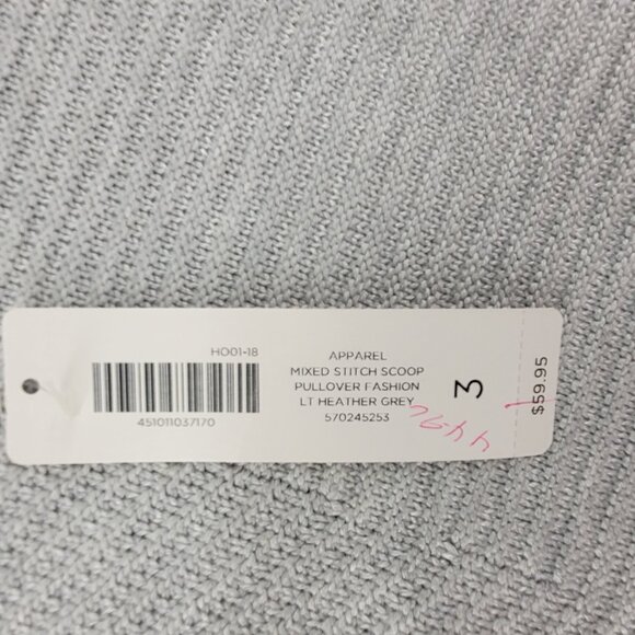 Chico's Tunic Sweater Women's XL Gray Pullover Mixed Stitch Scoop Pullover - Picture 5 of 9